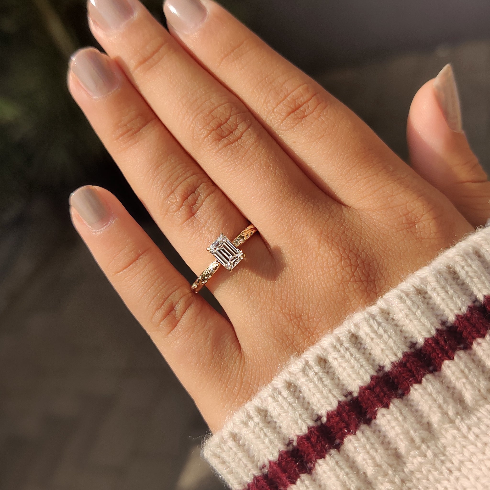 Cushion Hidden Halo Lab Grown Diamond Engagement Ring